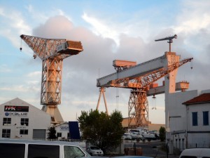 Cranes at a La Ciotat shipyard