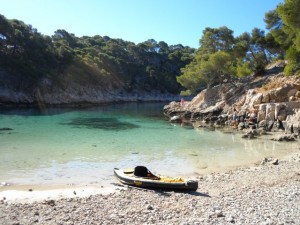 My borrowed kayak, one Calanque along from Cassis.