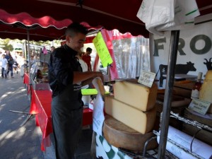 Classy, bulk cheese stall, Arles